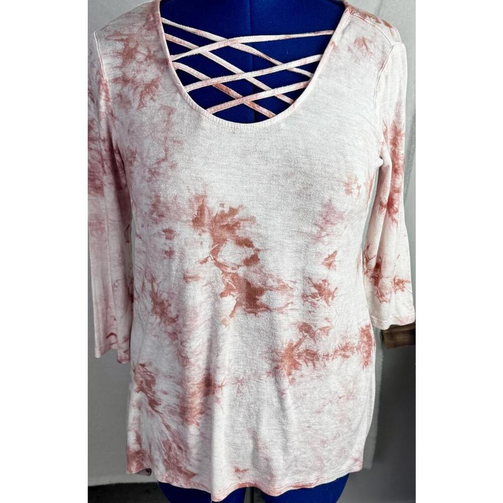 pink tie dye criss cross neckline indie soft stretch‎ festival boho fairy grunge